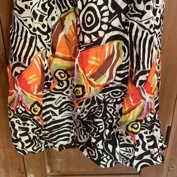 Phoebe Couture B/W Butterfly midi halter silk dress - Picture 4 of 11